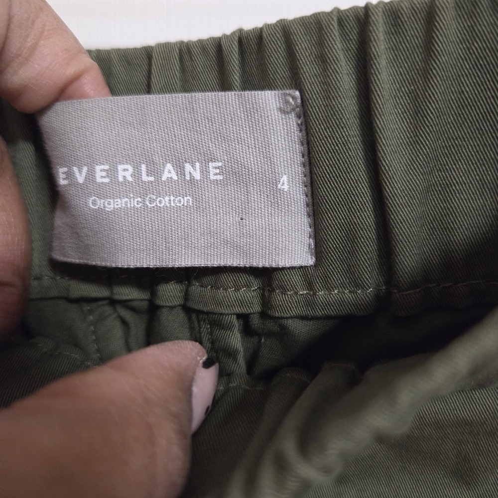 Everlane Womens Olive Green Organic Cotton Pull On Shorts Elastic Waist Casual - Picture 6 of 7